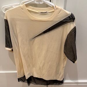 Undercover Beige and Black Mesh T-Shirt
